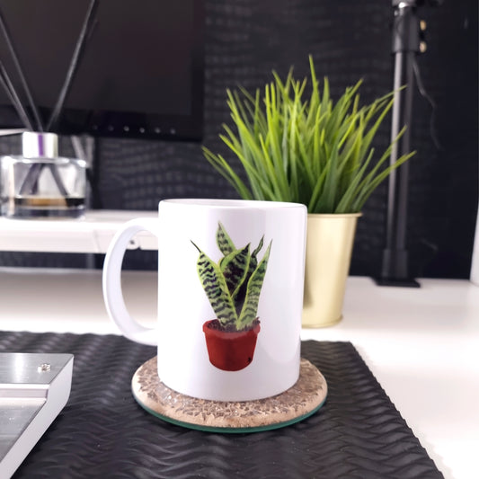 Snake Plant Sansevieria  11oz Coffee Mug, Ceramic, White