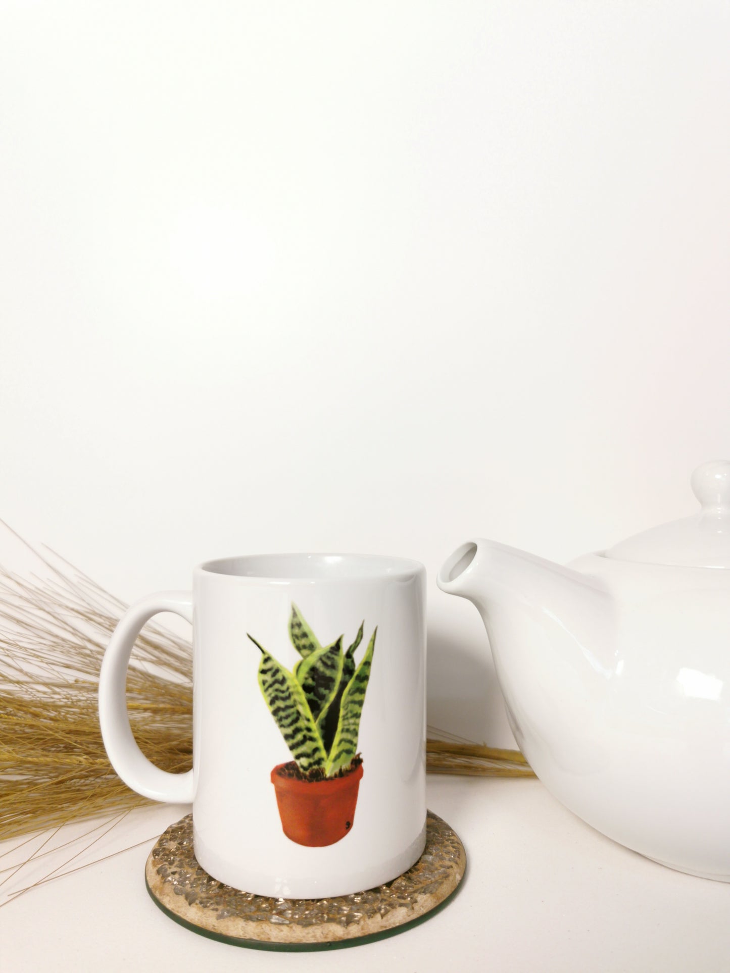 Snake Plant Sansevieria  11oz Coffee Mug, Ceramic, White