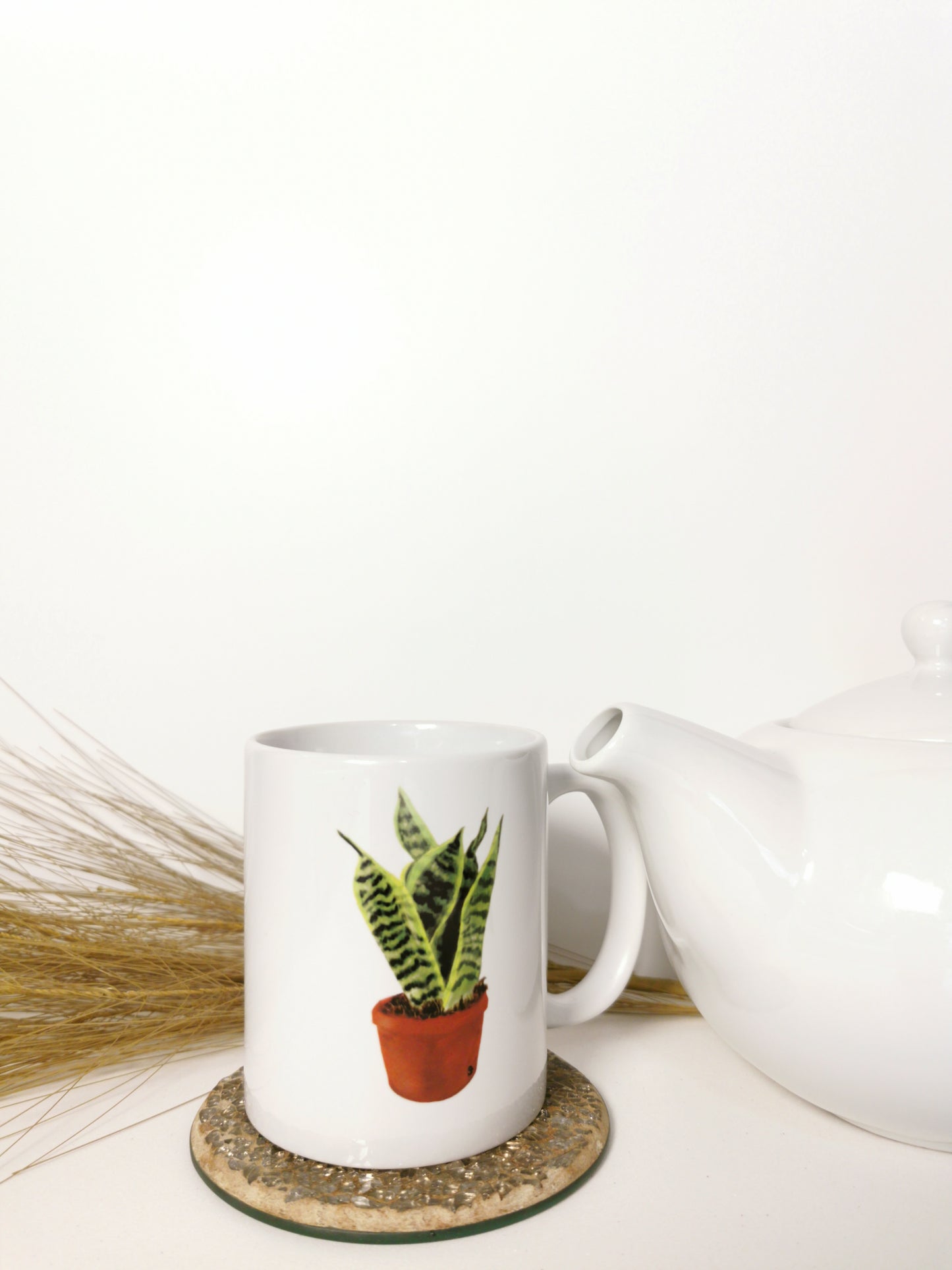 Snake Plant Sansevieria  11oz Coffee Mug, Ceramic, White