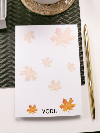 Autumn Maple Leaf Notepad, A6, 120gsm, Top Glue Binding